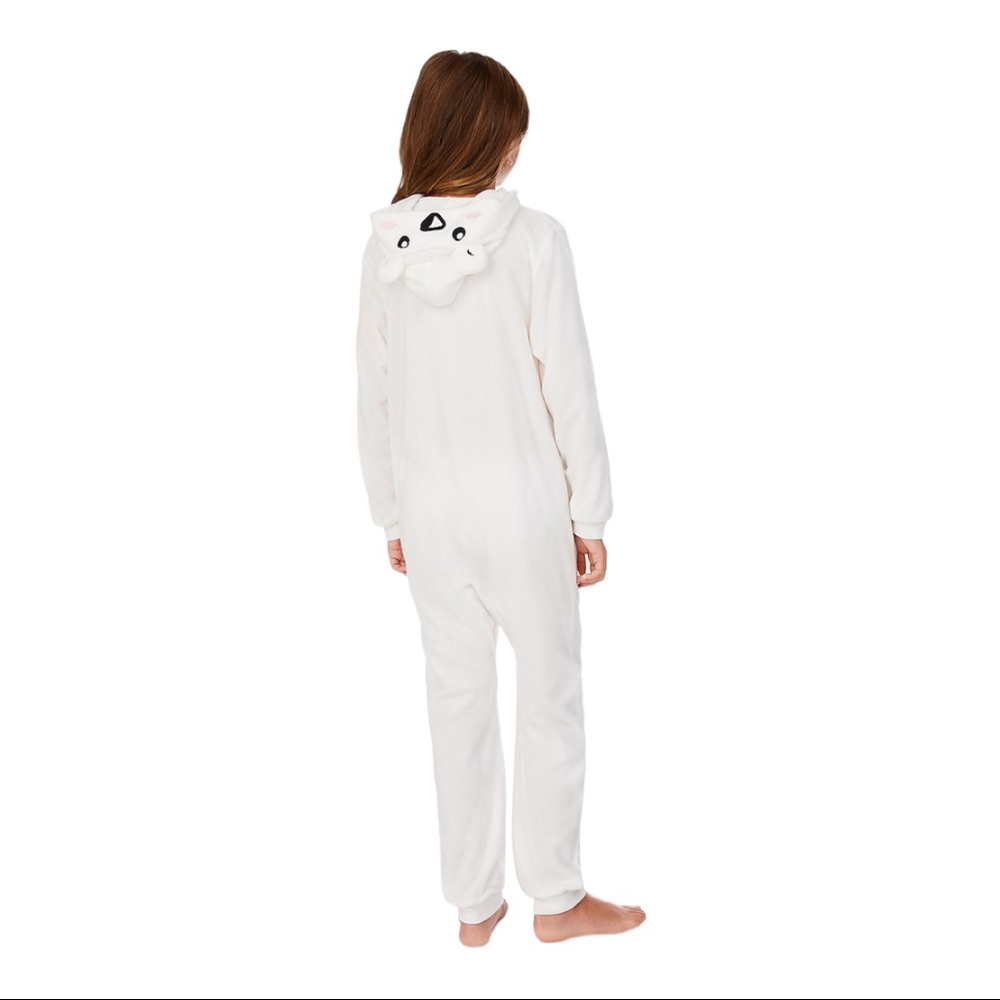 NWT Cuddl Duds White BEAR Costume Union Suit Pajamas PJS Halloween BOY or GIRL - Picture 5 of 5